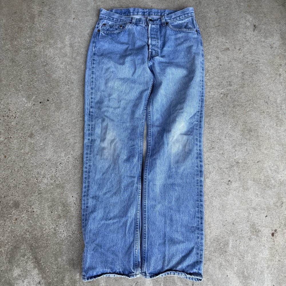 VINTAGE Levis 501‎ Jeans Mens 33x32 Blue Straight Medium Wash USA 80s - Picture 3 of 7